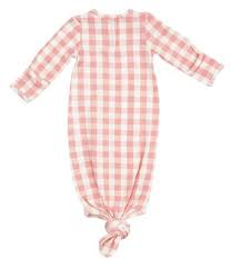 Pink Gingham Knotted Gown 0-3 Month