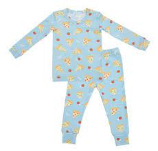 Pizza - Fitted Two-Piece Pajamas blue