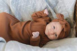 Rust RIbbed Knotted Gown 0-3Month