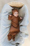 Rust RIbbed Knotted Gown 0-3Month